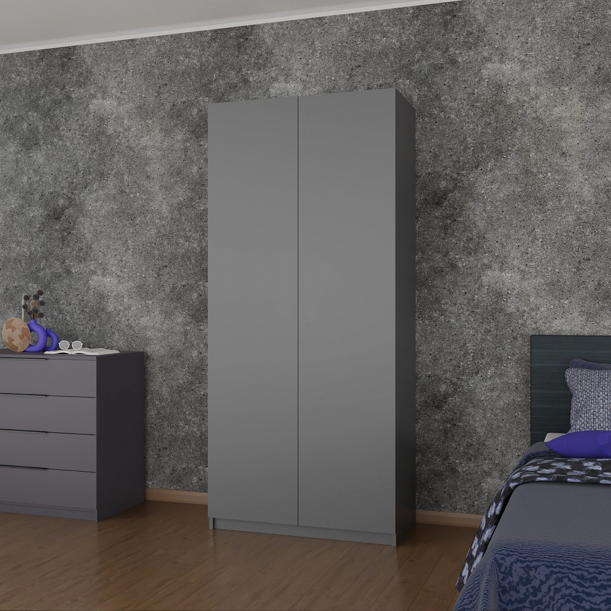 Шкаф с обувницей Сирена Графит